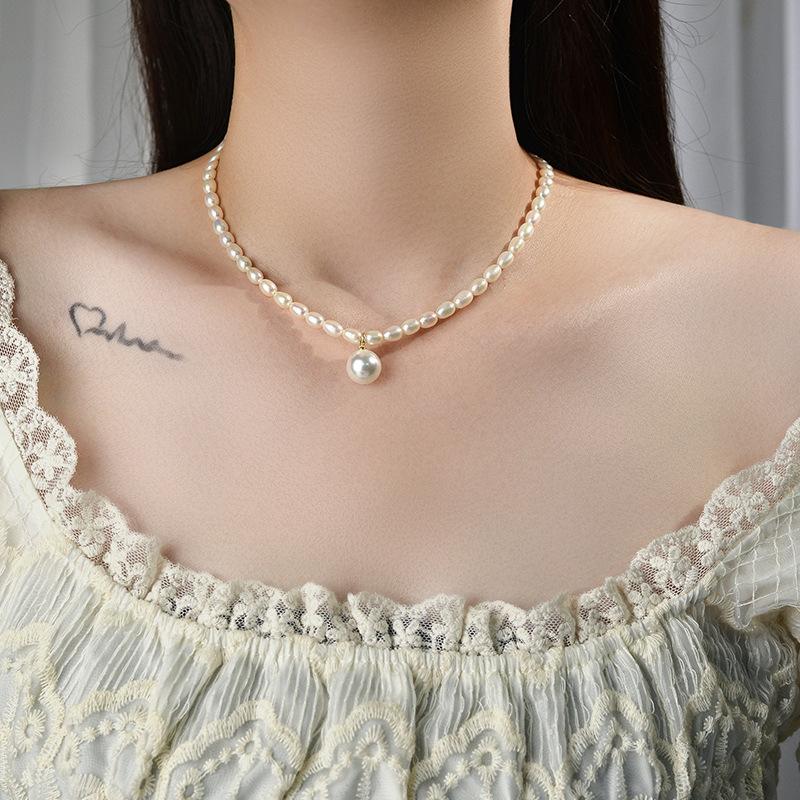 Colier de perle francez, lanț vintage, accesorii elegante și elegante, cu un stil premium și versatil
