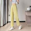 Summer 2033 Women's High Waist Straight Leg Harem Pants - Fashionable, Simple, and Slimming Cropped Fit