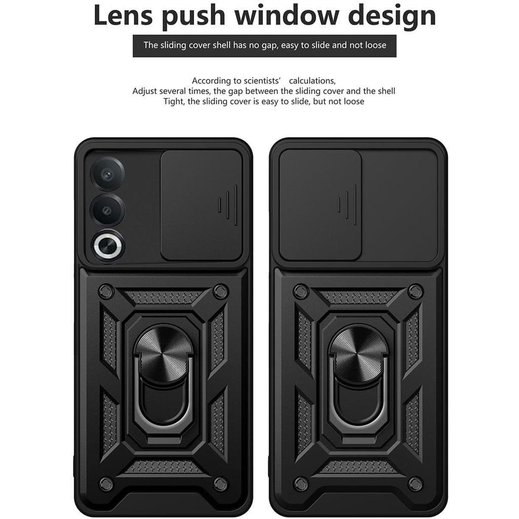 Armor Phone Case For OnePlus Nord 5 CE 5 CE5 5G Cover Lens Protection With Ring Magnetic Stand Holder Coque Fundas Capa
