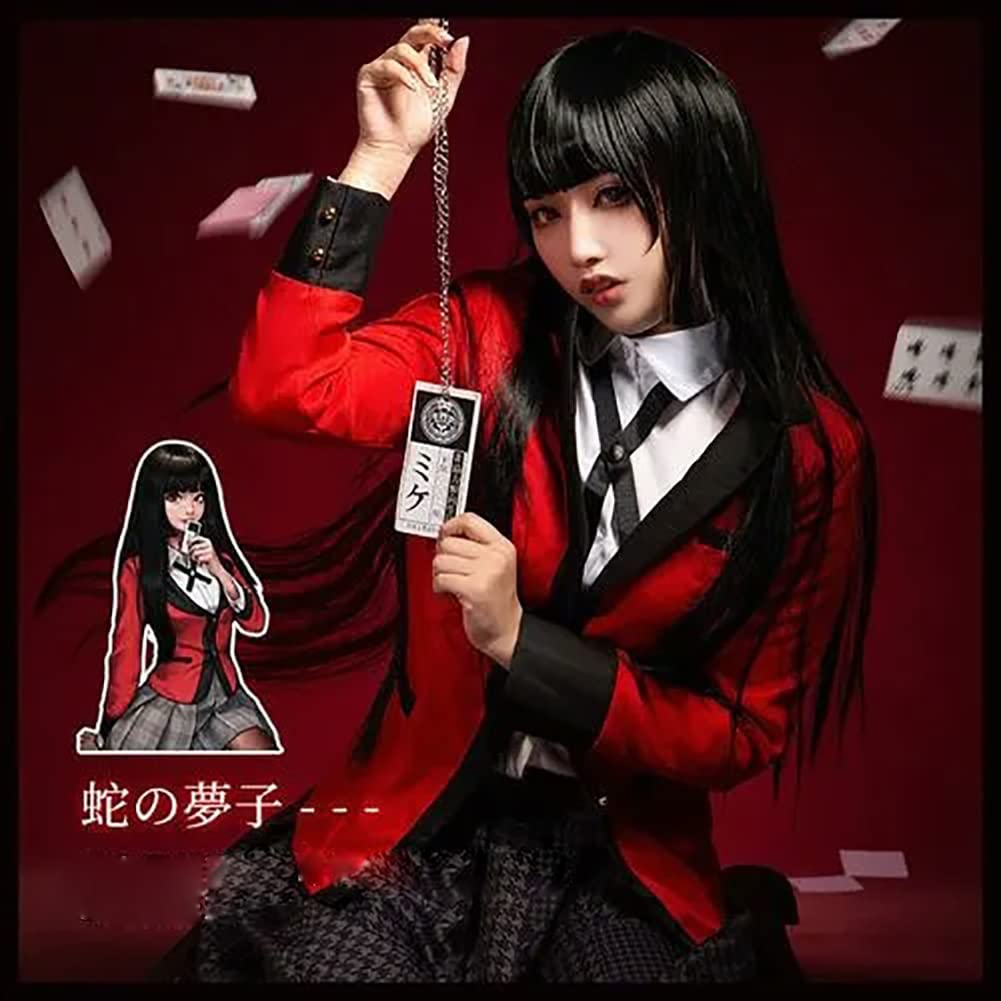 Formemory Kakegurui Yumeko Jabami Cosplay Costume for High School and Junior High School Students Costume, 6-Piece Set, High-Quality Women, (Small)