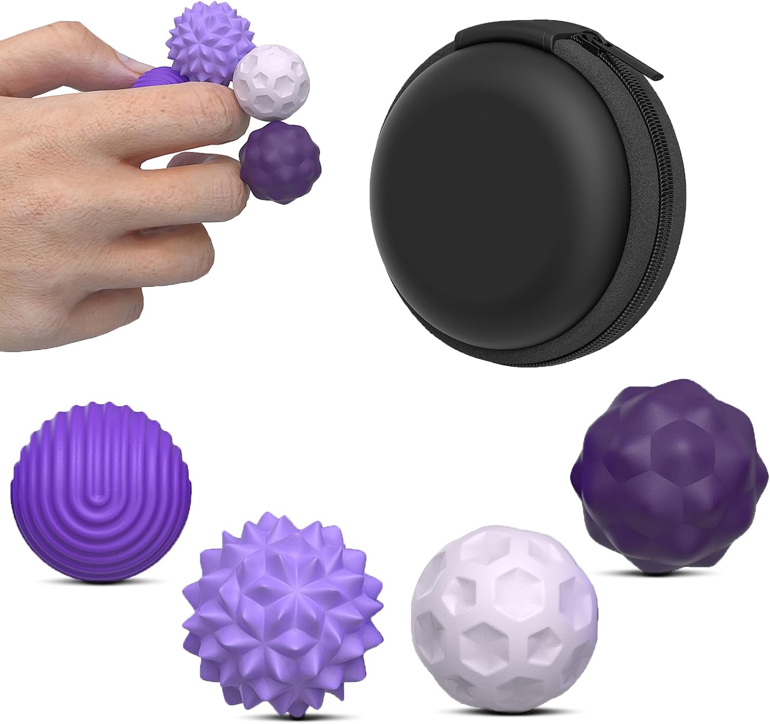 

Magnetic Balls Fidget Toys Adults, Stress Relief Magnet Sensory Ball with Silicone Shell for to Hands Anxious Mind set of 4 фіолетовий