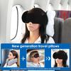 2 In 1 Travel Pillow Cotton Comfortable Neck Headrest with Eye Mask and Storage Bag 360° Support Airplane Pillow for Travelling