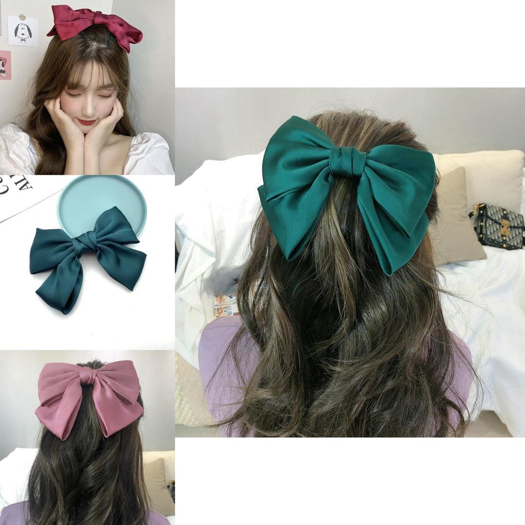 Chic Satin Ribbon Hairpins With Large Bow For Stylish Women And Girls