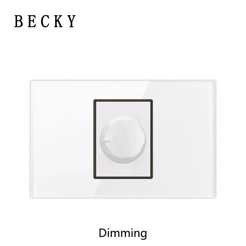 118 Type Piano Key White Tempered Glass Fashionable Switch Socket American British European Standard Universal Socket