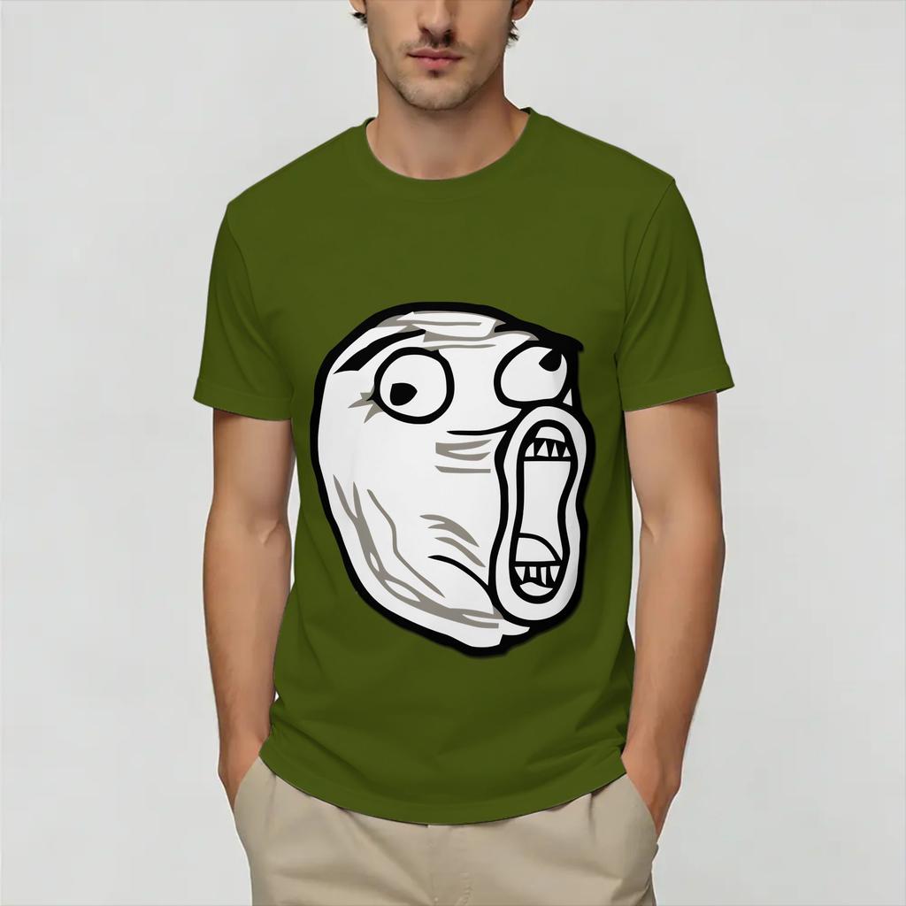 Rage Comic Trollfac Unisexs T Shirts Funny Tee Shirt Short Sleeve Round Collar TShirts Cotton Printed Clothing