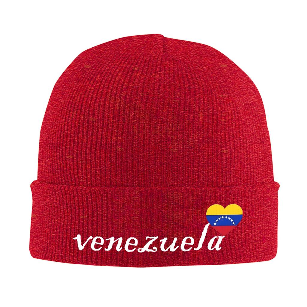 Venezuela With Heart Flag Venezuelan Knitted Hat Womens Unisexs Beanies Winter Hats Acrylic  Warm Cap