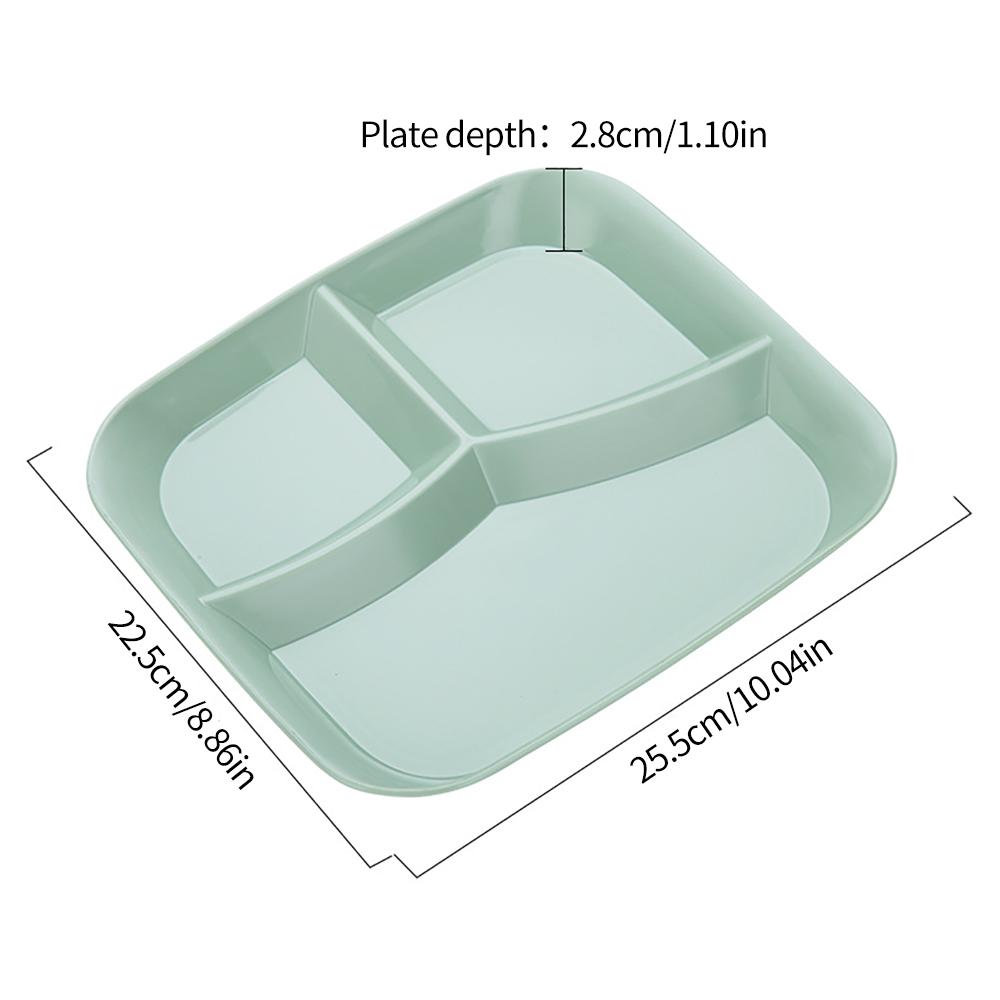 New Square Divided Dinner Plate Food Fat Reducing Plates Fruit Salad Serving Tray Kitchen Tableware Plastic Dinner Dishes Plates