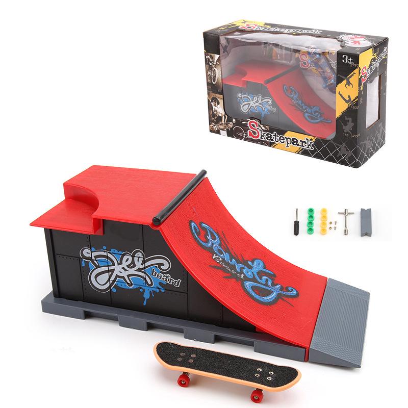 Finger Skateboard Indoor Sports Model - Creative Novelty Scene Props Assembly Toy.