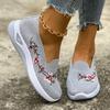 Women's Retro Ethnic Fly-Knit Embroidered Flats - Breathable Spring/Summer Comfort