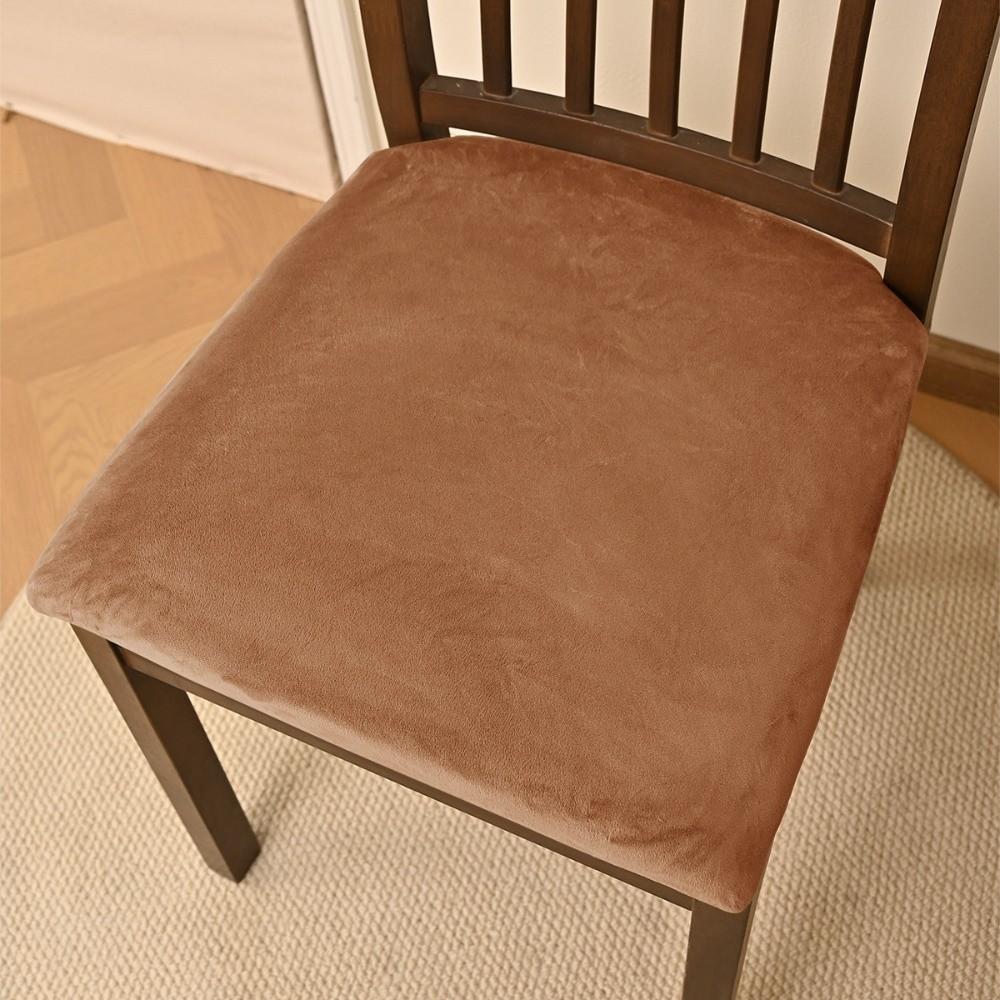 

Velvet Dining Chair Cover Soft Anti-slip Chair Cushion Cover Dust-proof Elastic Chairs Protector Slipcover верблюд