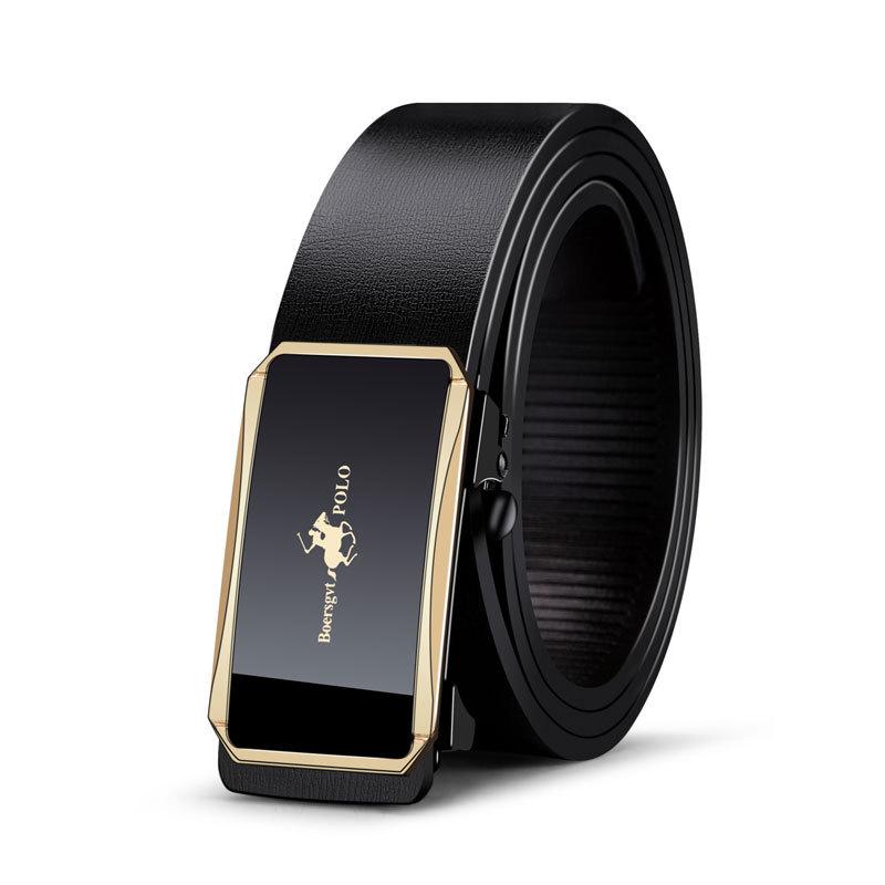 Herren-Ledergürtel mittleren Alters und junger Leute mit automatischer Schnalle, Rindsledergürtel, Business-Trend, Hosengürtel, Geschenkbox