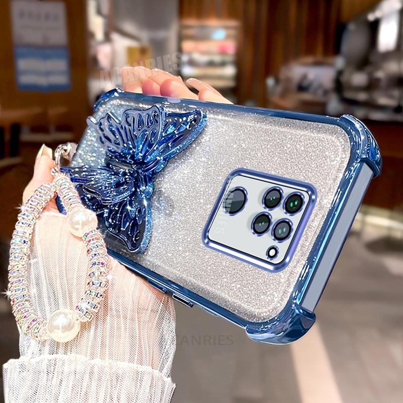 

Note9s Lanyard Plating Butterfly Holder Silicone Case On For Xiaomi Redmi Note 9 Pro 9s 9pro 4g Shockproof Stand Cover Note9pro Redmi Note 9