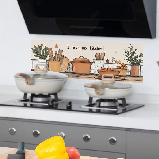 Kitchen Oil Resistant Sticker, Waterproof Wallpaper for Stove And Range Hood, Easy Peel And Stick Self Adhesive PVC Film