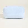 Solid Makeup Color Bag Portable Large Capacity Checkered Travel Storage Wash Bag