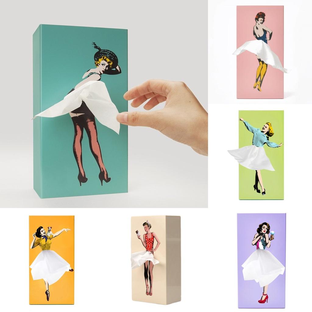 Adorable Marilyn Monroe Skirt Girl Tissue Box Cartoon Decorative Paper Holder