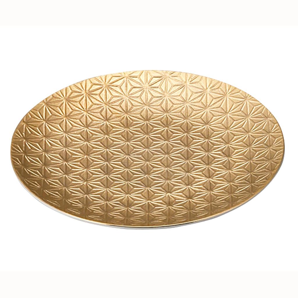 Yamaka Shoten "ODA POTTERY Kissho" Small Plate, Diameter 12 X 1.5cm, Japanese Pattern, Mino Ware, Made In Japan, Hemp Leaf Design, Gold, YMK171-333