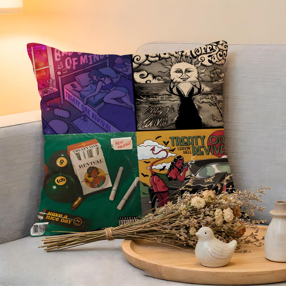 Cushion Cover  Linen  SkinFriendly Soft Decorative Case for Sofa Home Decor TTreaty Oak Revival Pillow cover