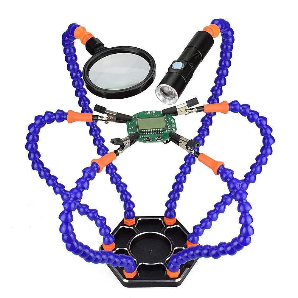 Six-Claw Multi-Functional Aluminum RC Model FPV Soldering Iron Stand Clip Tool