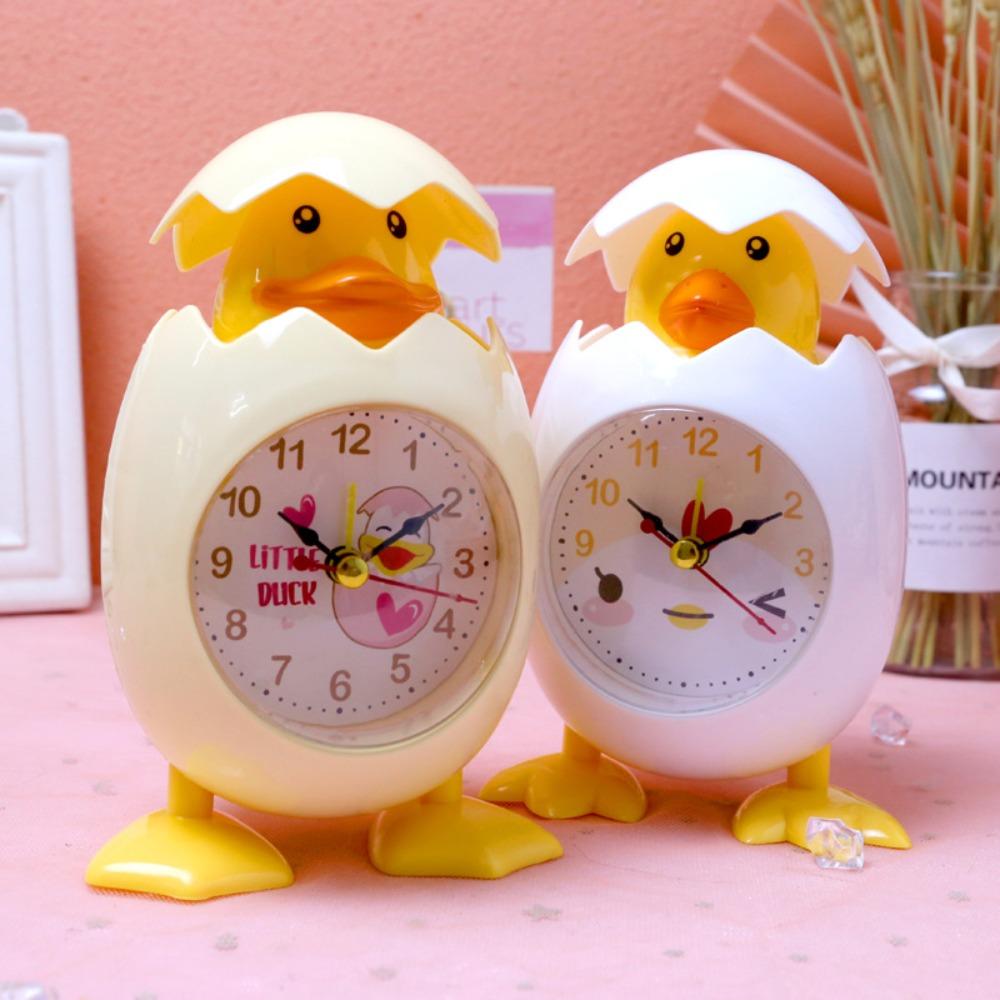 Cartoon Eggshell Alarm Clock Plastic Mini Clock Creative Bell Alarm Clocks  Bedside