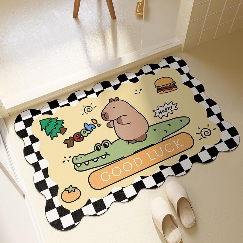 Bathroom Floor Mat Diatom Mud Water Absorption Quick-drying Bathroom Door Anti-slip Foot Mat Toilet Bathroom Bathroom Door Mat