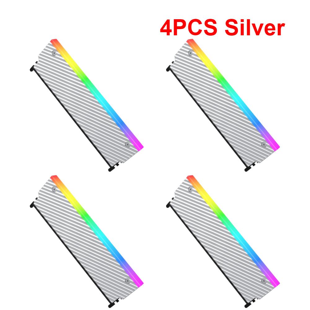 5V 3PIN ARGB RAM Heatsink Radiator Cooler with Thermal Silicone Pad Memory Heat Sink for DDR2 DDR3 DDR4 DDR5 Desktop PC Memory