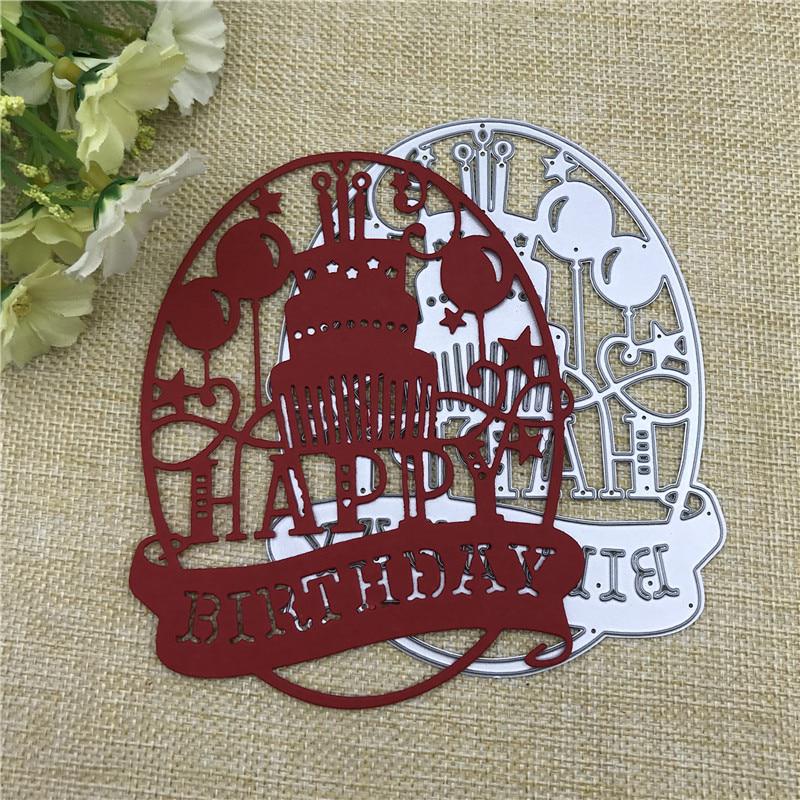 Happy Birthday Cake Metal Cutting Dies Stencil Scrapbooking Photo Album Card Paper Embossing Craft