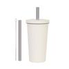 316L Stainless Steel Vacuum Insulated Tumblers With Leak Proof Straw Lid For Office Outdoor Travel Ergonomic Grip Cup