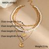 GEMCHIC Women's Baroque Pearl Stainless Steel Necklace Fashion Geometric Design