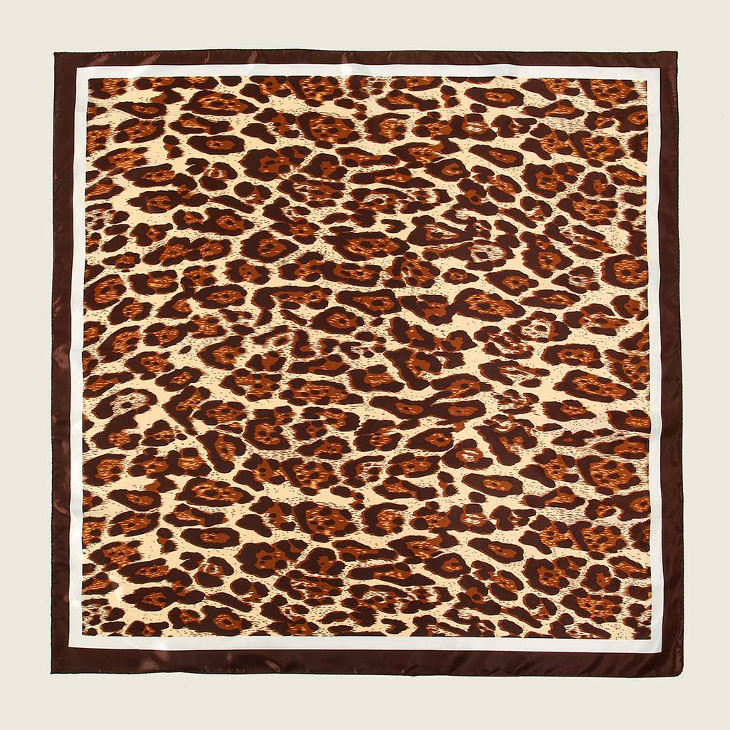 Leopard Print Silk Scarf Wrap For Designer Luxury  Kerchief Neck HeadHair Scarves Bandana Handkerchief Headscarf 90X90Cm