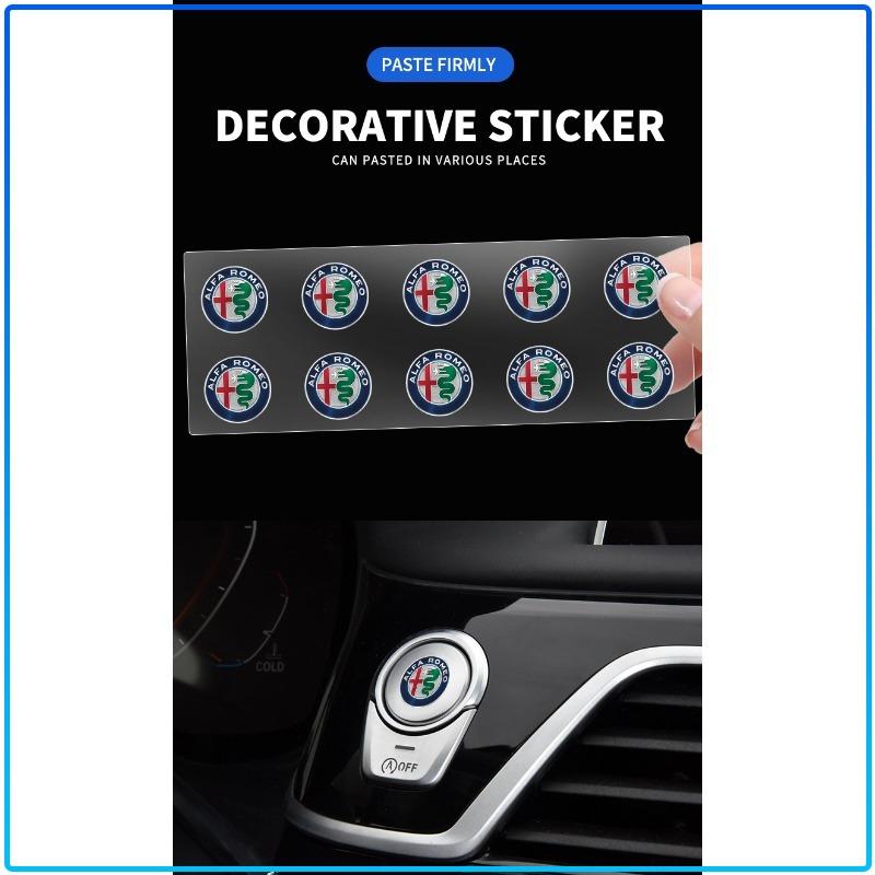 2/5/10Pcs Car Logo Sticker Central Control Decals Car Accessories For Alfa Romeo 147 159 Giulietta Giulia Mito Spider Alpha Nheadrest
