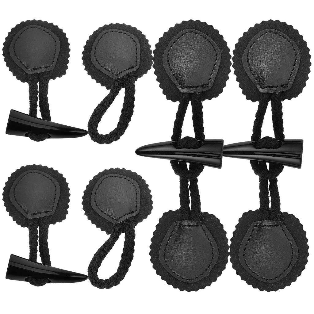 4Pairs Coat Toggle Buttons Retro Clothing Horn Fasteners Decorative Replacement Sewing Buttons for Coats