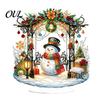 Faux Diamond Art Ornament Kit Christmas Kit, Santa Snowman Hanging DIY Sparkling Ornaments Acrylic Pendant with Rhinestones Craft for Adults, Holiday