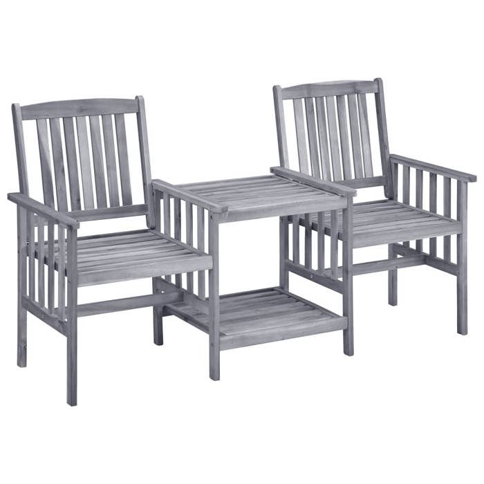 Ensemble jardin - MAISON EXCLUSIVE - 159x61x92 cm - Acacia massif - Extérieur - Table et chaises