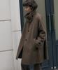 DRAWFIT WOMEN Rabbit Angora Wool Handmade Flare Half Coat [Black]