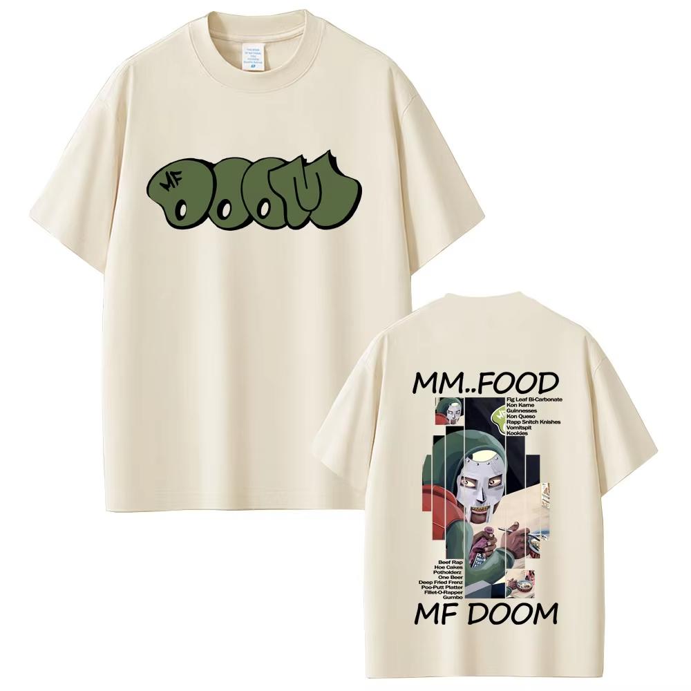 Rapper Mf Doom 100cotton Unisexs shirt Madvillainy Album graphics oversized Short Sleeved Womens Y2k Hip Hop Streetwear Tshirt