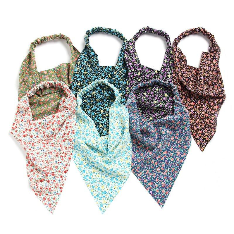 Nuova Borsa in Tessuto Floreale Turbante Accessori per Capelli Sciarpa Triangolare Fascia per Capelli Elastico per Capelli Copricapo Versatile