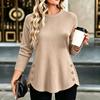 Women's Long Sleeve Knit Top with Neck, Color, Casual Fit