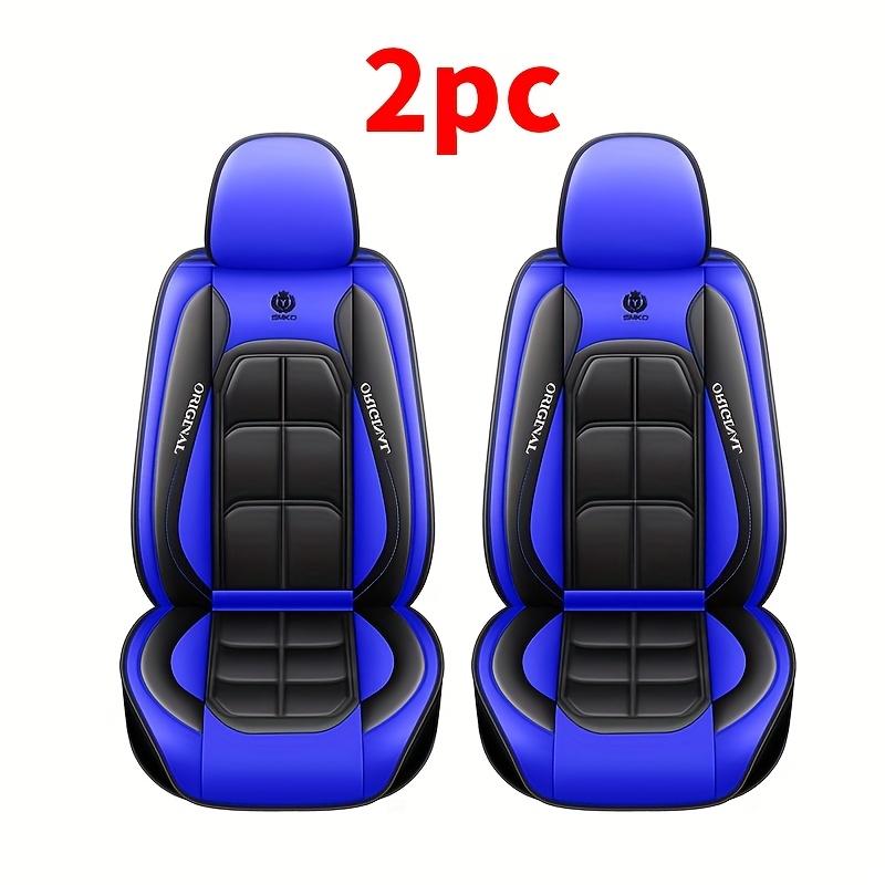 

2 шт. Чохли на сидіння автомобіля зі штучної шкіри - Універсальна посадка для седанів та позашляховиків, Ергономічний дизайн з бічними підтримками, Зручний наповнювач для пасажирських сидінь\ синій