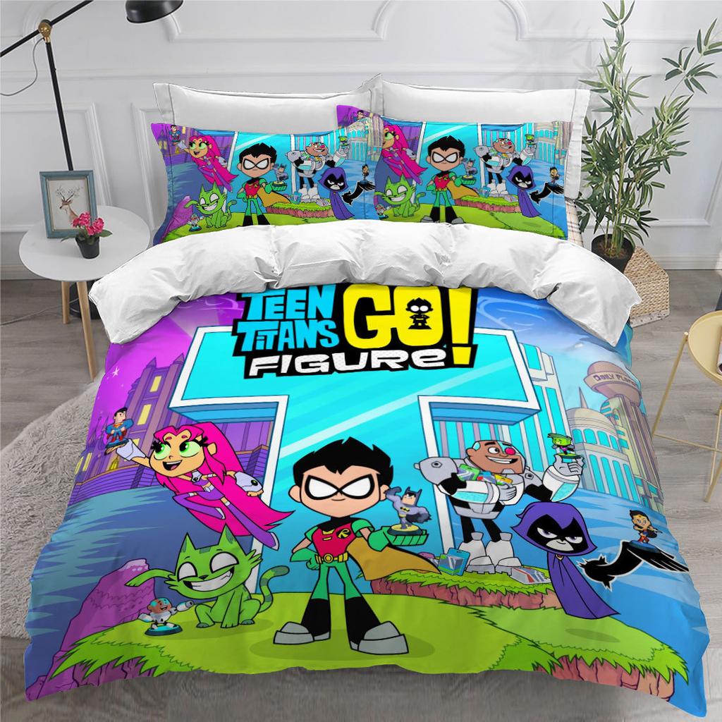 Animation 3D Digital Printing Three-Piece Home Textile Diy Quilt Cover Bed Pillowcase