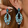 Silver Needle Diamond Inlaid Water Drop Pendant Earrings - European & American Holiday Style High-End Stud Accessories
