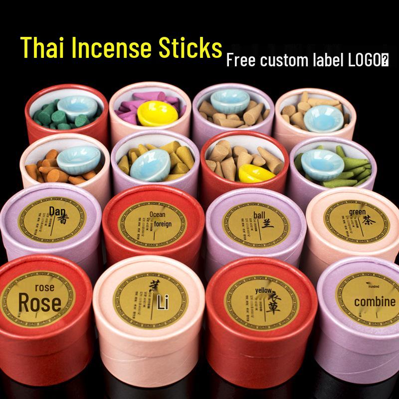 Pagoda Sandalwood Incense Cones & Burner Set for Home Air Purification Lily