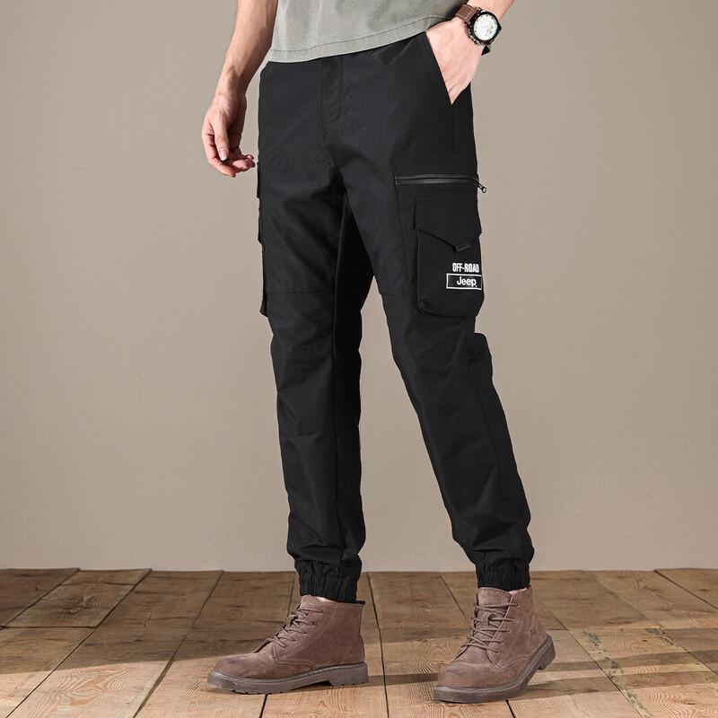 JEEP Men s Loose Straight Multi-Pocket Casual Pants M