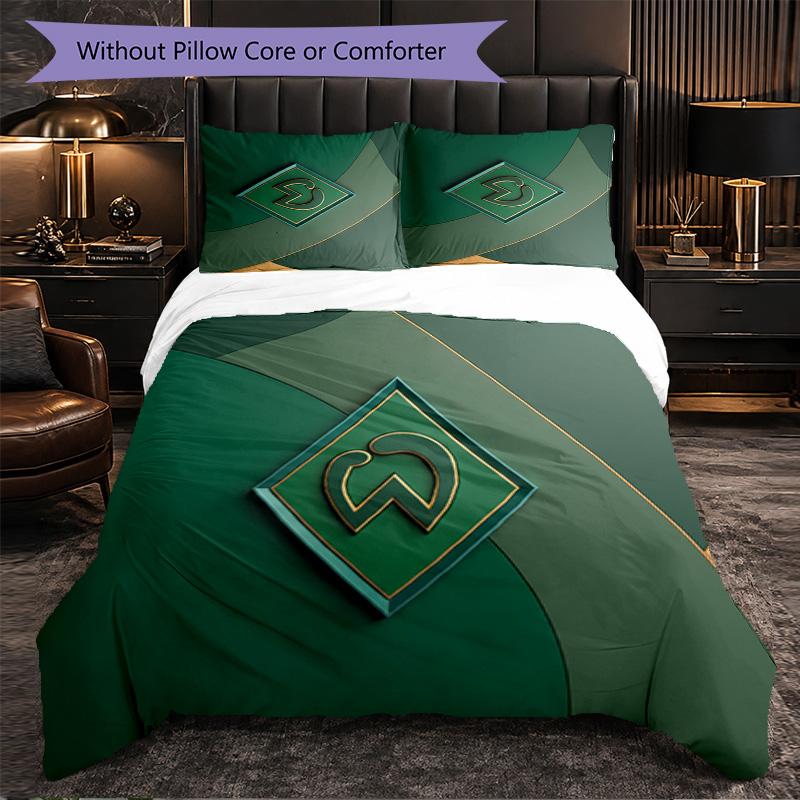 Werder Bremen Football 3 Piece Bedding Set Soft Duvet Cover Set with Pillowcases Printed Bedroom Decor Set for Home