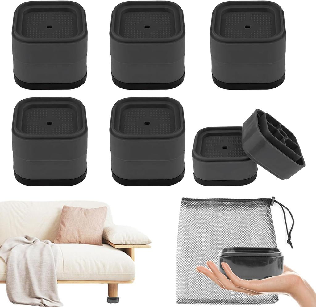 Set of 12 Adjustable Stackable Extension High X 7cm for Washing and Convenient Legs with and Prevents Floor Includes Storage Legs, 3.5cm Wide, Desks,