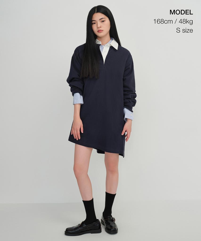Musinsa Standard Woman Women'S Oversized Rugby Dress [Navy]