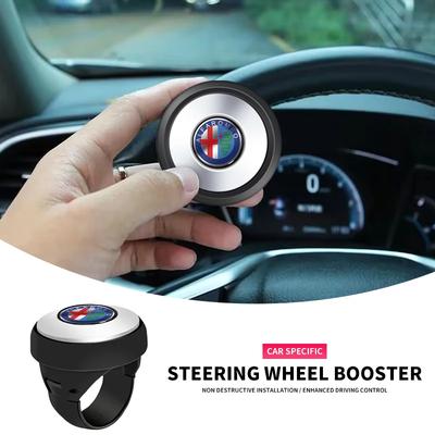 RUAJC1 360 Degree Turning Steering Wheel Booster Spinner Knob For 159 Giulietta 156 147 Giulia Mito GT Stelvio Spider