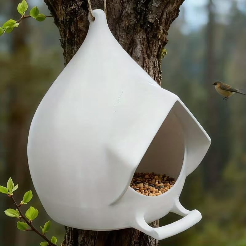 Mangiatoia per Uccelli da Appendere Esterna in Plastica a Forma di Goccia d'Acqua Mangiatoia per Uccelli per Decorazione Giardino Cortile Patio