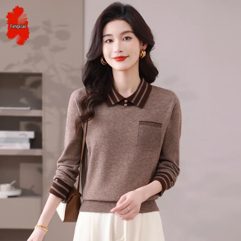 Fèngxiào Women's Polo Collar Knit Top