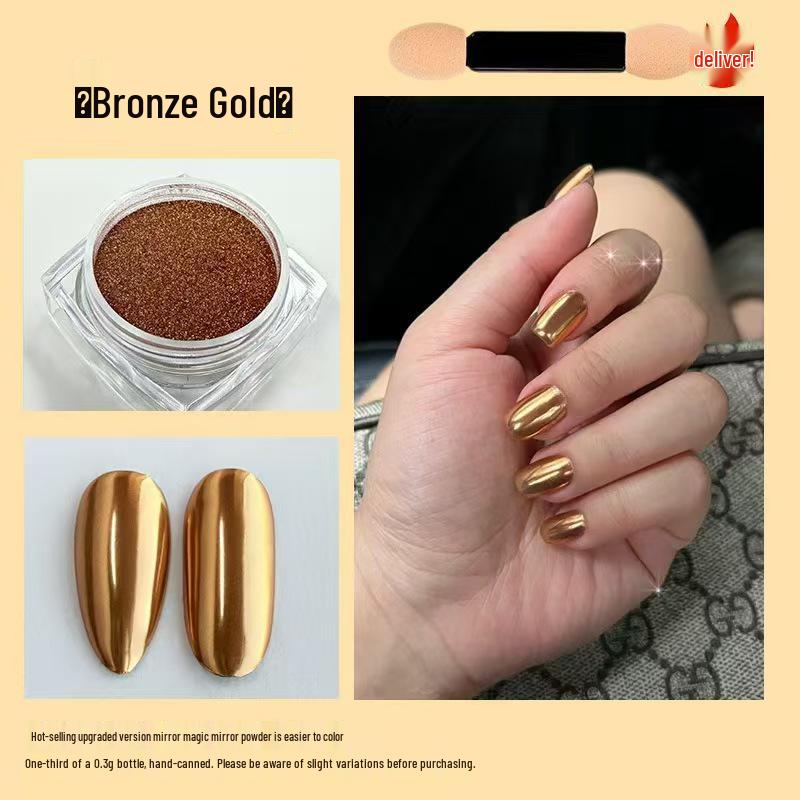 Metallic Fairy Magic Mirror Nail Art Powder - Gold & Silver Highlighter