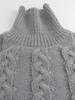 European and American High Neck Cable Knit Pullover for Spring and Autumn